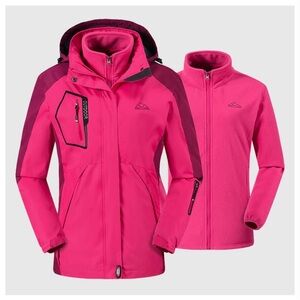 OUTDOORSPORT |  3-in-1 Water Resistant & Inner Fleece Snow Ski Jacket | Size Sm
